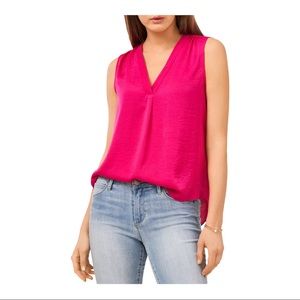Vince Camuto  Large V Neck Pink Sleeveless Blouse